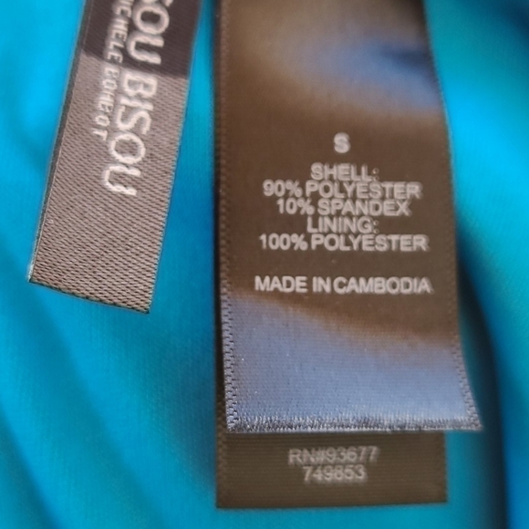 NWOT Bisou Bisou Women’s Blue Peplum Top Size Small - Picture 4 of 4